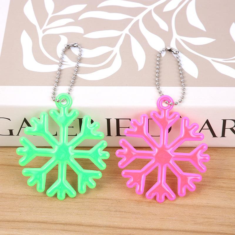 反射キーホルダー リフレクター セーフティーグッズ 雪の結晶 反射板