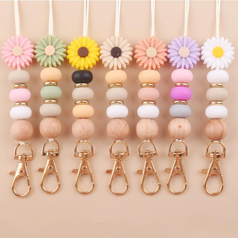 ネックストラップ IDカード パスケース ネームカード スマホストラップ ナスカン キーリング付き フラワー 花 ビーズ スマホ 落下防止 紛失防止 | plusnao | 02