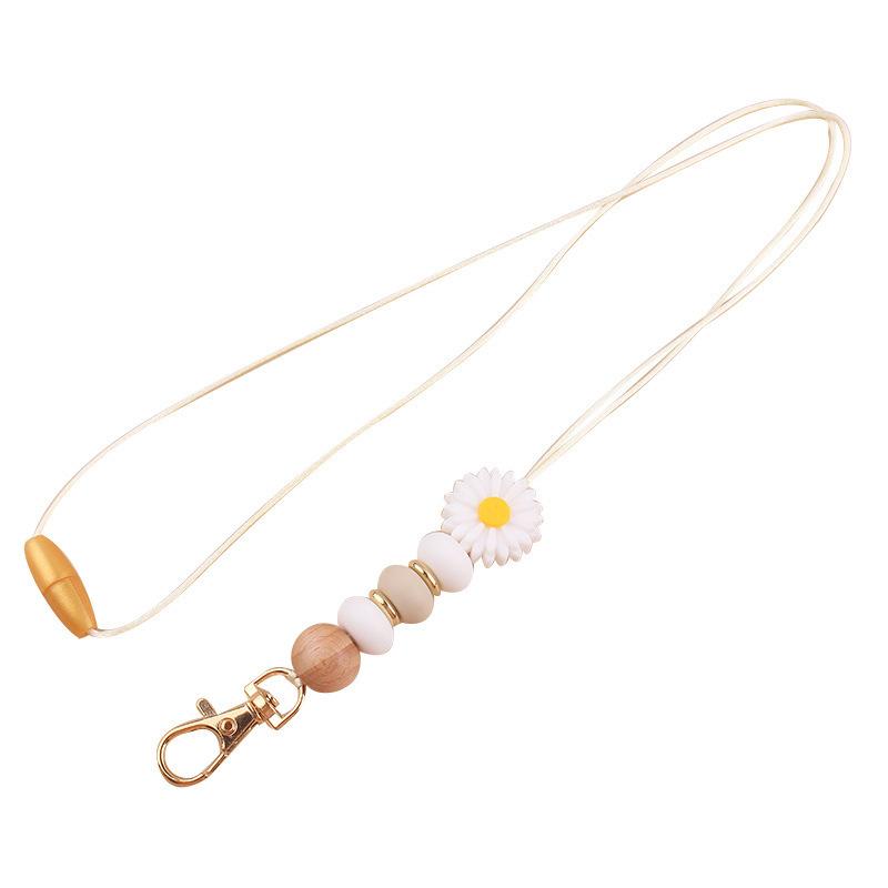 ネックストラップ IDカード パスケース ネームカード スマホストラップ ナスカン キーリング付き フラワー 花 ビーズ スマホ 落下防止 紛失防止 | plusnao | 06