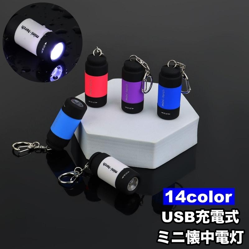 懐中電灯 ハンディライト キーホルダー LEDライト USB充電 ミニサイズ