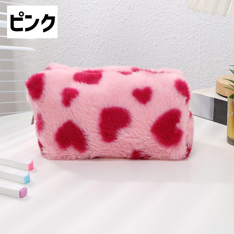 ペンケース 筆箱 文房具入れ ペン入れ レディース 女性 女子 ファスナー ポーチ 小物入れ もこもこ ヒョウ柄 カジュアル かわいい お洒落 | plusnao | 10