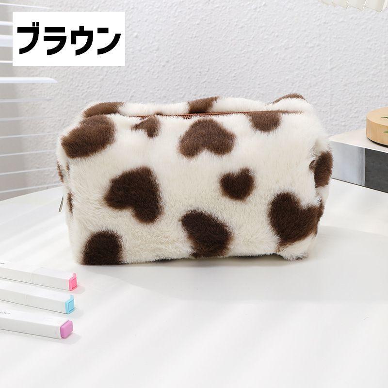 ペンケース 筆箱 文房具入れ ペン入れ レディース 女性 女子 ファスナー ポーチ 小物入れ もこもこ ヒョウ柄 カジュアル かわいい お洒落 | plusnao | 14