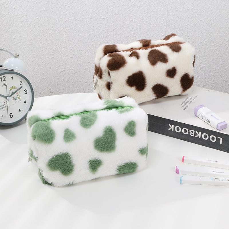 ペンケース 筆箱 文房具入れ ペン入れ レディース 女性 女子 ファスナー ポーチ 小物入れ もこもこ ヒョウ柄 カジュアル かわいい お洒落 | plusnao | 05