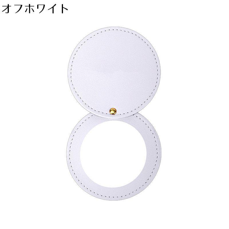 コンパクトミラー ハンドミラー 手鏡 PUレザー 360度スライド式 円形
