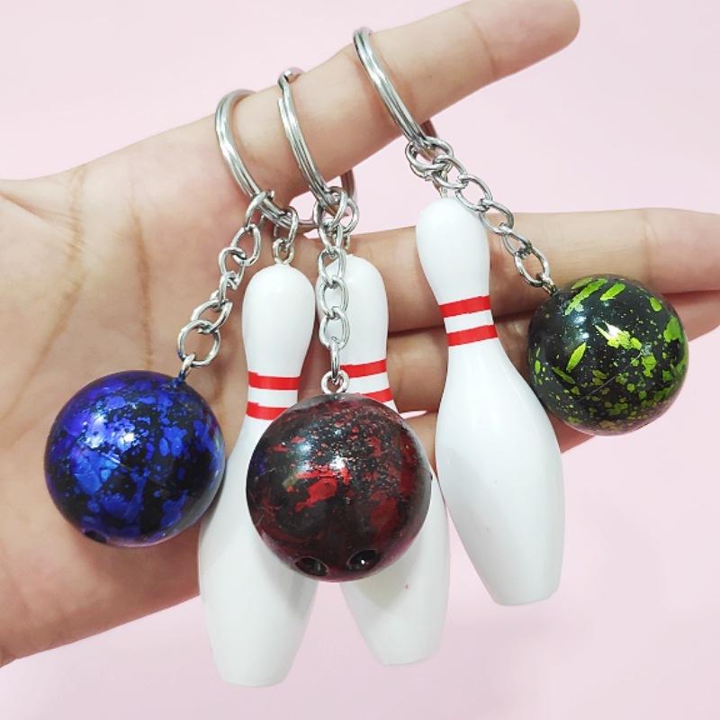 キーホルダー キーリング 単品 ボーリングモチーフ キーチャーム 