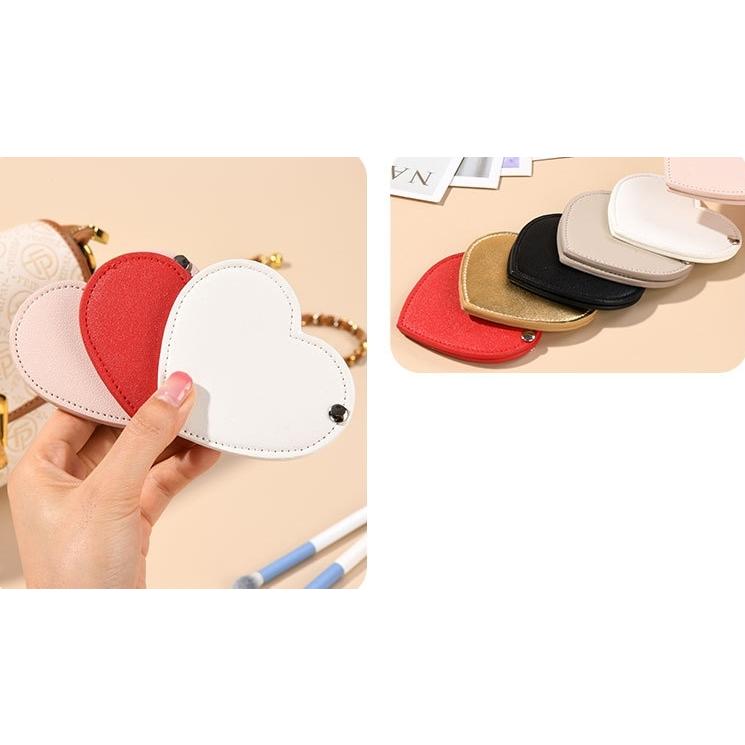 コンパクトミラー 鏡 ミラー ハート スライド式 小型 小さめ フェイク