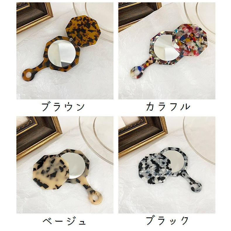 ハンドミラー 手鏡 スライドミラー ファッション雑貨 八角形