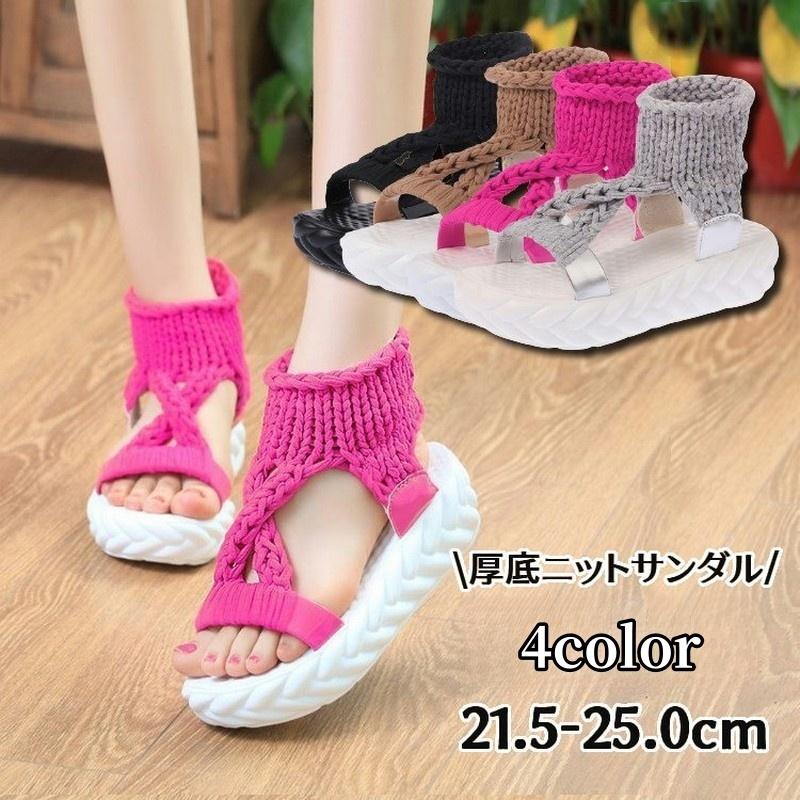 厚底 ニットサンダル 厚底サンダル 仕事 美足サンダル 楽天市場】最大500円OFFクーポン◇クリアランス◇サンダル 通気