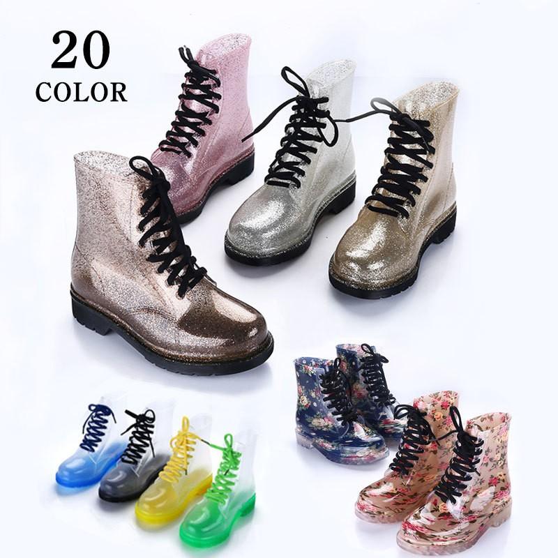 plusnao レインブーツ アンクルブーツ 長靴 レースアップ ショート丈  