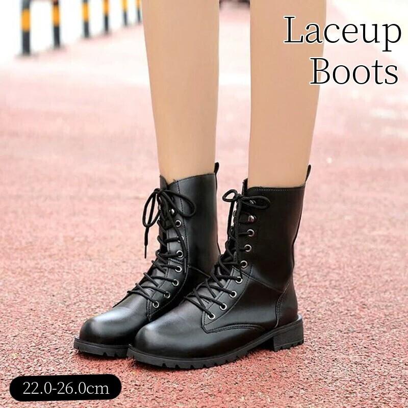plusnao（プラスナオ） レースアップブーツ ショートブーツ ミドル