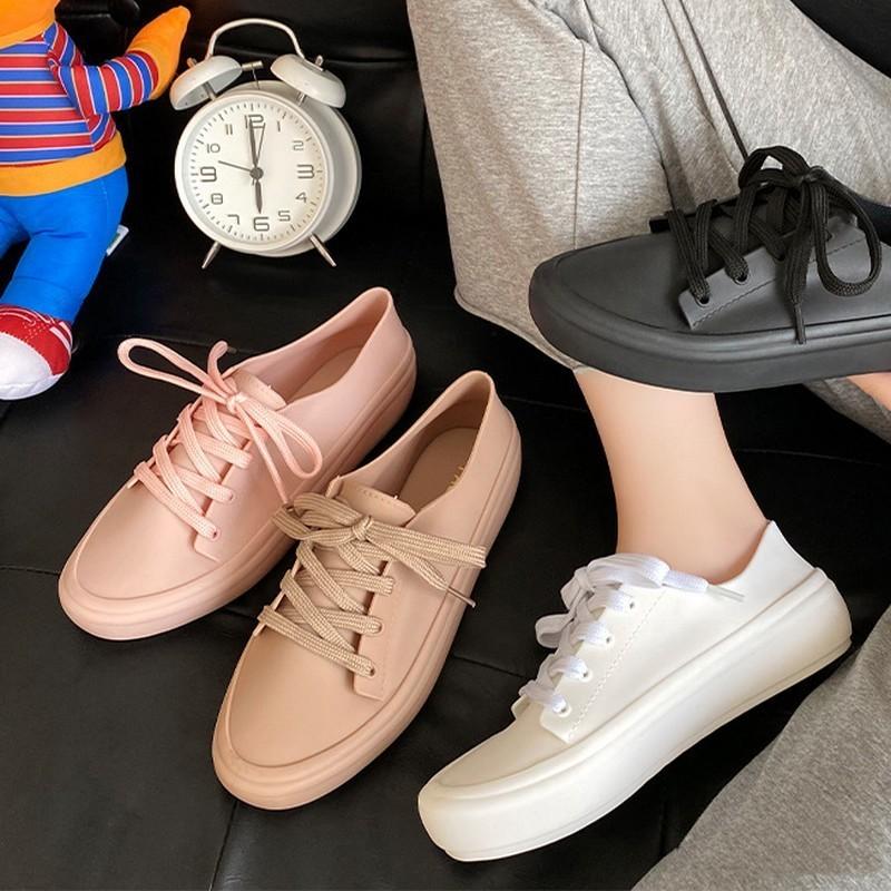 レインシューズ レインスニーカー 防水スニーカー レディース 女性用 婦人用 雨の日に履ける 雨が染みない 紐付きデザイン フラット ローヒール ヒー プラスナオ Paypayモール店 通販 Paypayモール