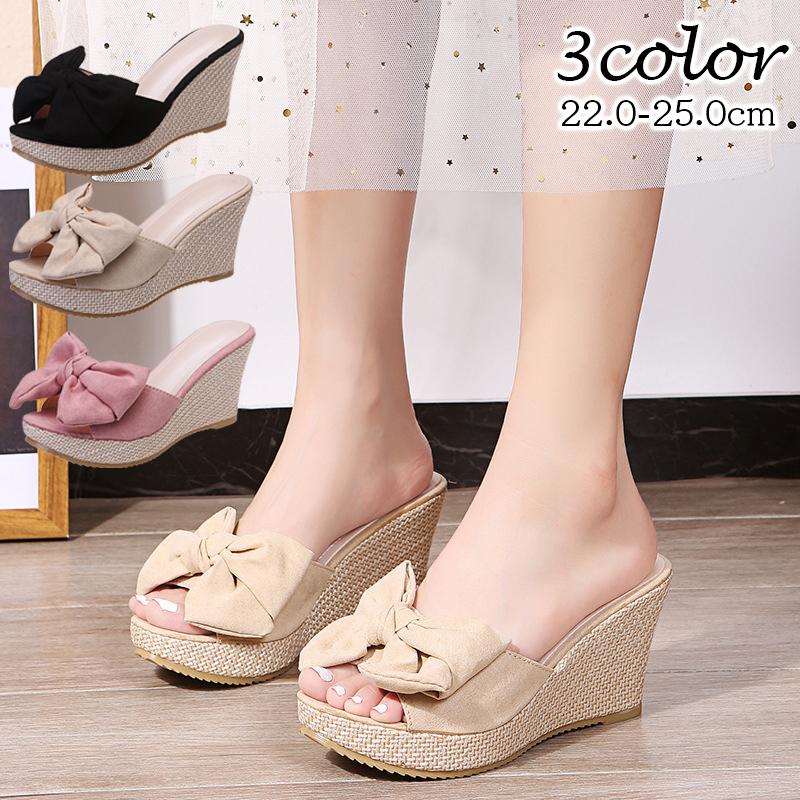 plusnao（プラスナオ） 厚底サンダル ミュール ウェッジソール