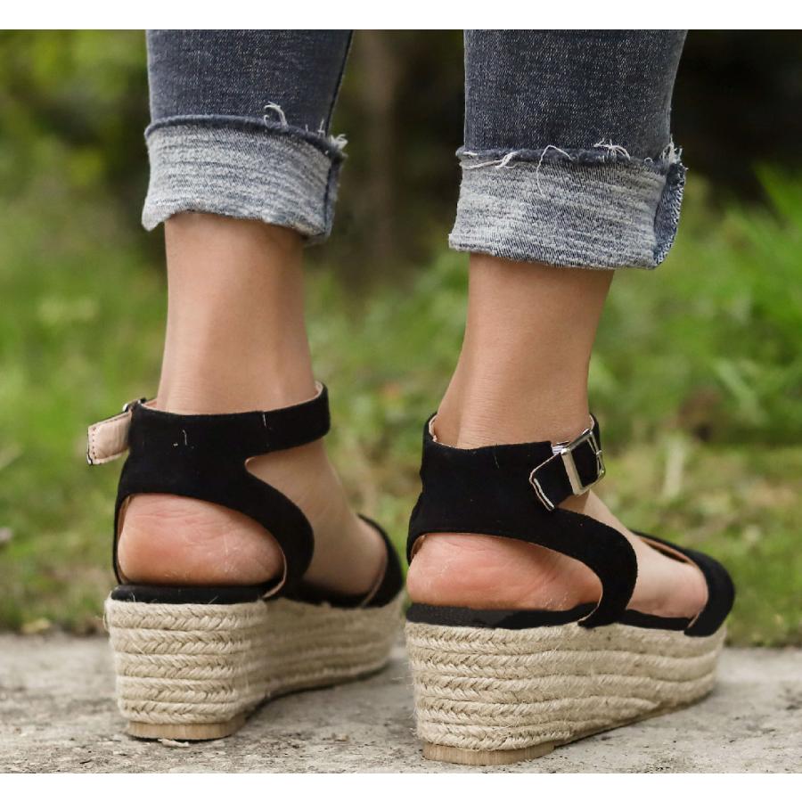 plusnao（プラスナオ） 厚底サンダル アンクルストラップ ウェッジ