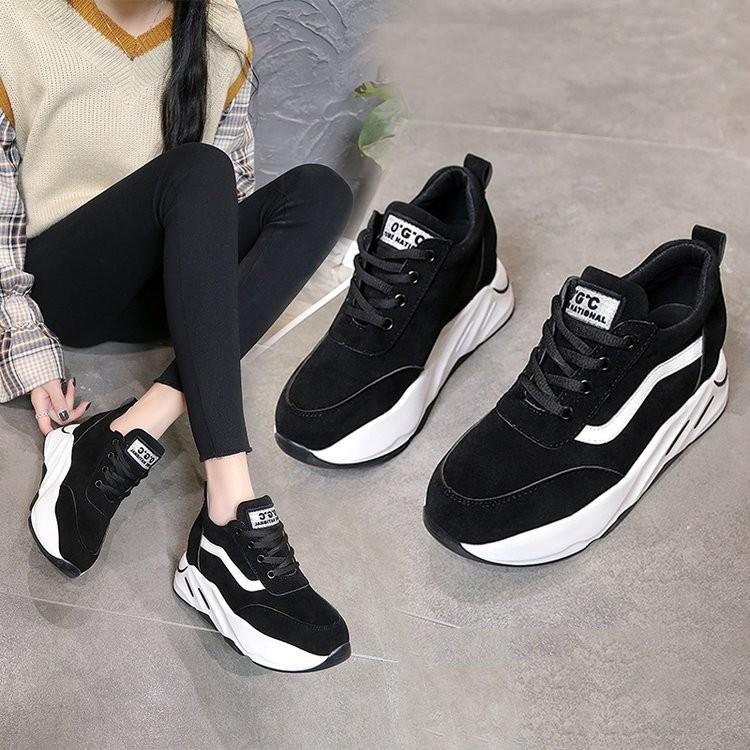 厚底スニーカー カジュアルシューズ スポーツ レースアップ ローカット スニーカー レディース ブラック 黒 スエード調 Mjxn 35 プラスナオyahoo 店 通販 Yahoo ショッピング