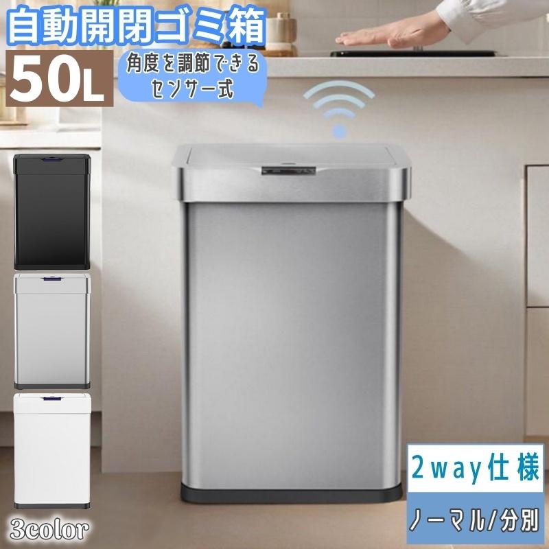 ゴミ箱 50L ごみ箱 四角型 2way 2分別 ダストボックス ふた付き 蓋つき