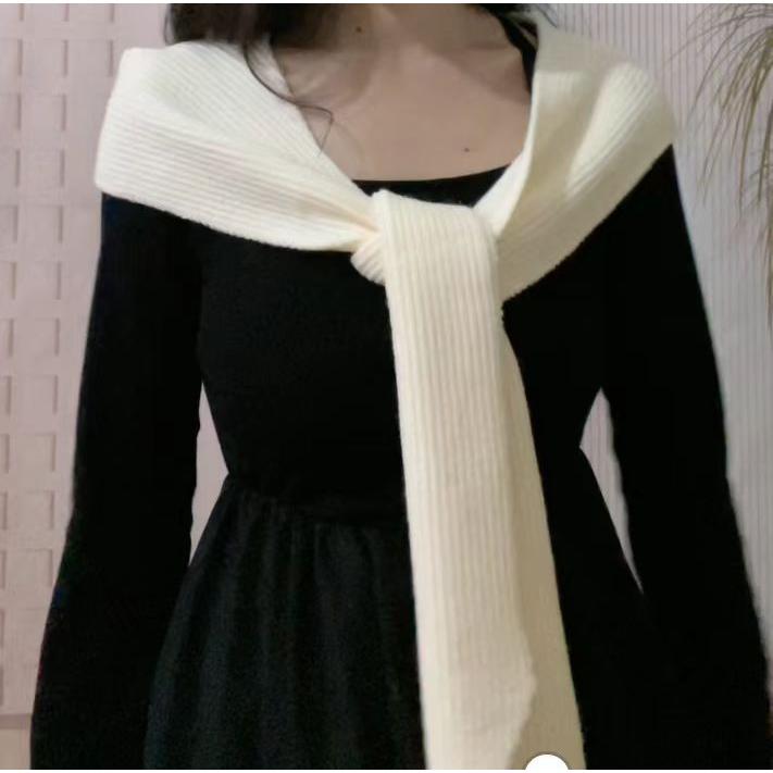 マフラー フード付き 一体型 レディース メンズ 女性 男性 大人 リブニット ロング 暖かい あったか 防寒 寒さ対策 冬 無地 単色 シンプル か | plusnao | 10