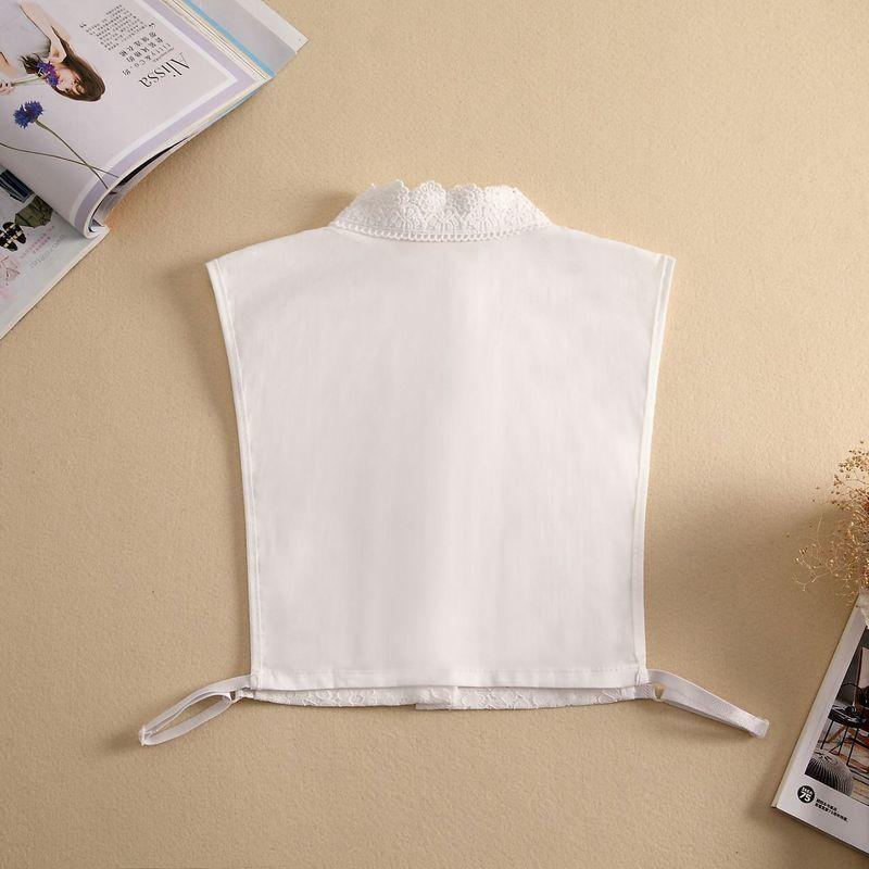 つけ襟 付け襟 レディース ブラウス シャツ フェイクカラー レイヤード 重ね着 花柄レース シフォン スタンドカラー アジャスター付き ボタン フェ | plusnao | 14