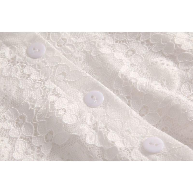 つけ襟 付け襟 レディース ブラウス シャツ フェイクカラー レイヤード 重ね着 花柄レース シフォン スタンドカラー アジャスター付き ボタン フェ | plusnao | 18