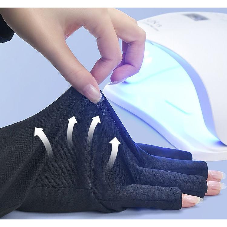 ネイル用UVカット手袋 ハンドケア用品 UVカット 紫外線対策 レディース 女性 ネイルケア用品 ネイルグッズ 指先なし グローブ ジェルネイル UV | ブランド登録なし | 04