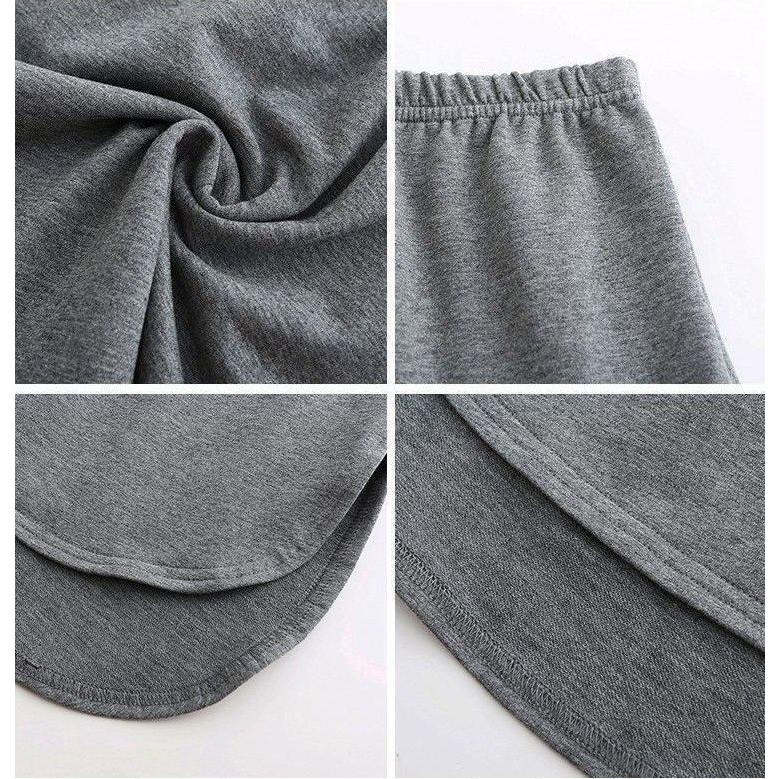 付け裾 つけ裾 レディース フェイクレイヤード 重ね着風 カットソー風 ロングテール ウエストゴム 体型カバー 大きいサイズあり 無地 ソリッドカラー | plusnao | 18