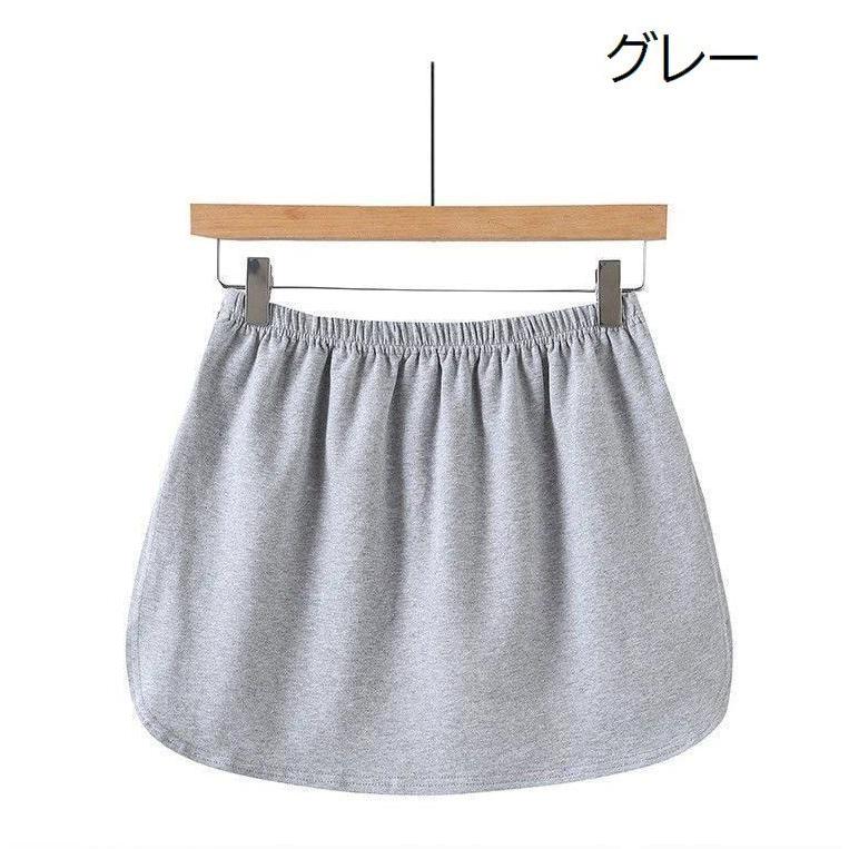 付け裾 つけ裾 レディース フェイクレイヤード 重ね着風 カットソー風 ロングテール ウエストゴム 体型カバー 大きいサイズあり 無地 ソリッドカラー | plusnao | 21