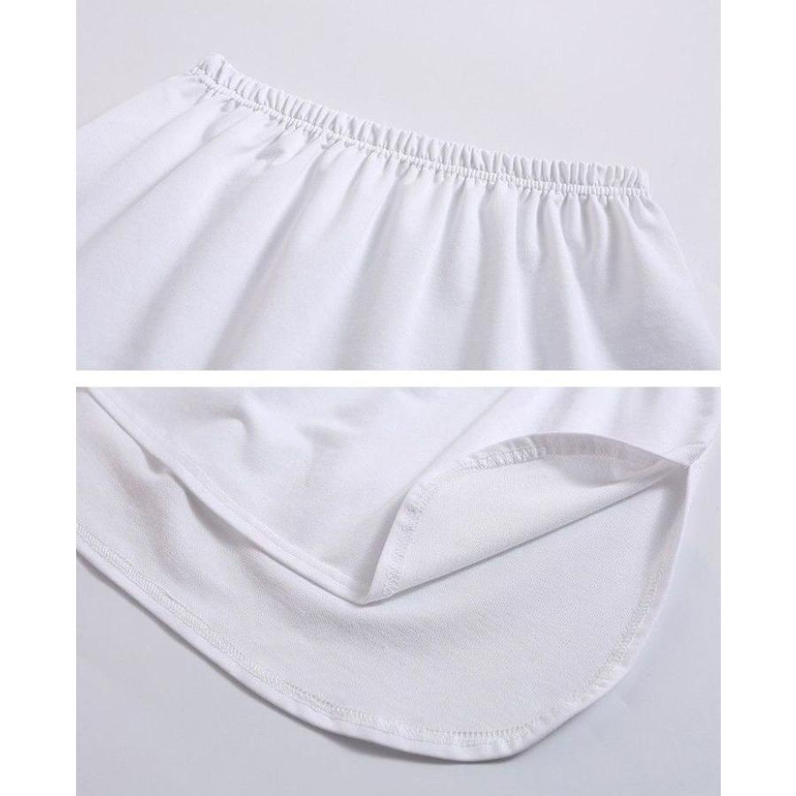 付け裾 つけ裾 レディース フェイクレイヤード 重ね着風 カットソー風 ロングテール ウエストゴム 体型カバー 大きいサイズあり 無地 ソリッドカラー | plusnao | 11