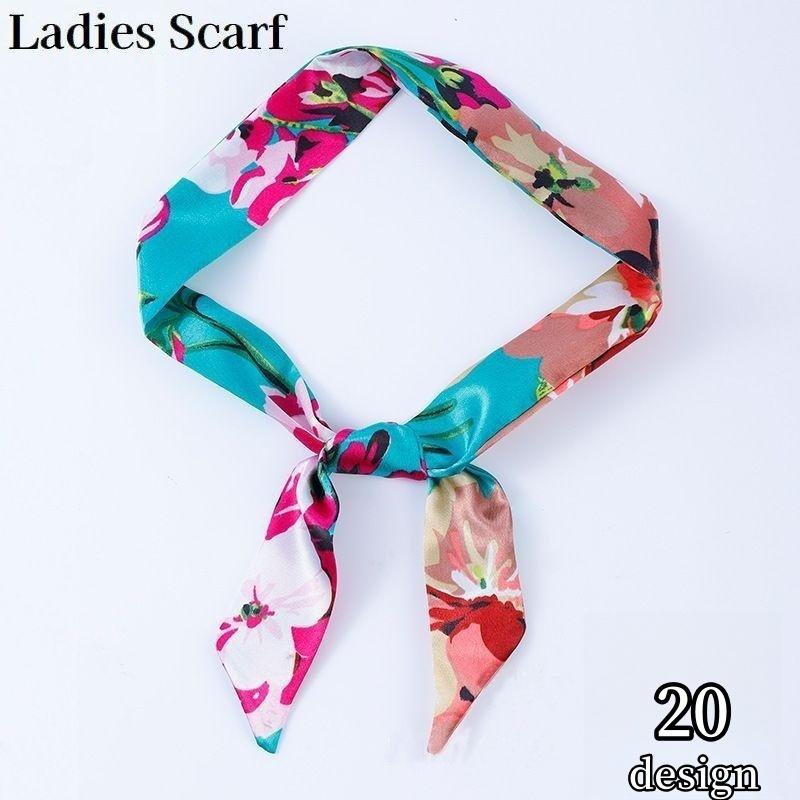 リボン スカーフ 細長い タイプ レディース 首元 ヘア飾り おしゃれ