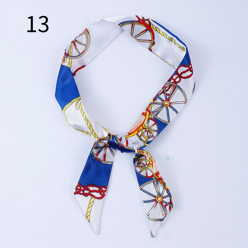 リボンスカーフ バッグスカーフ 90cm スカーフ 細スカーフ レディース シルク調 細め ロング 細長 長方形 柄物 首飾り 髪飾り ヘアアレンジ | plusnao | 30