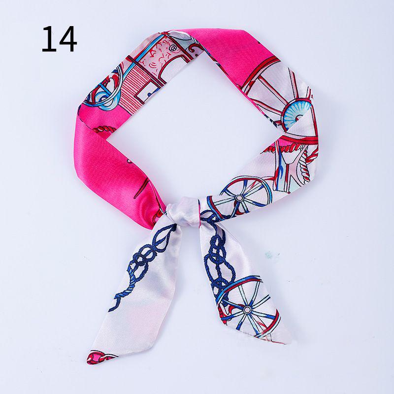 リボンスカーフ バッグスカーフ 90cm スカーフ 細スカーフ レディース シルク調 細め ロング 細長 長方形 柄物 首飾り 髪飾り ヘアアレンジ | plusnao | 31