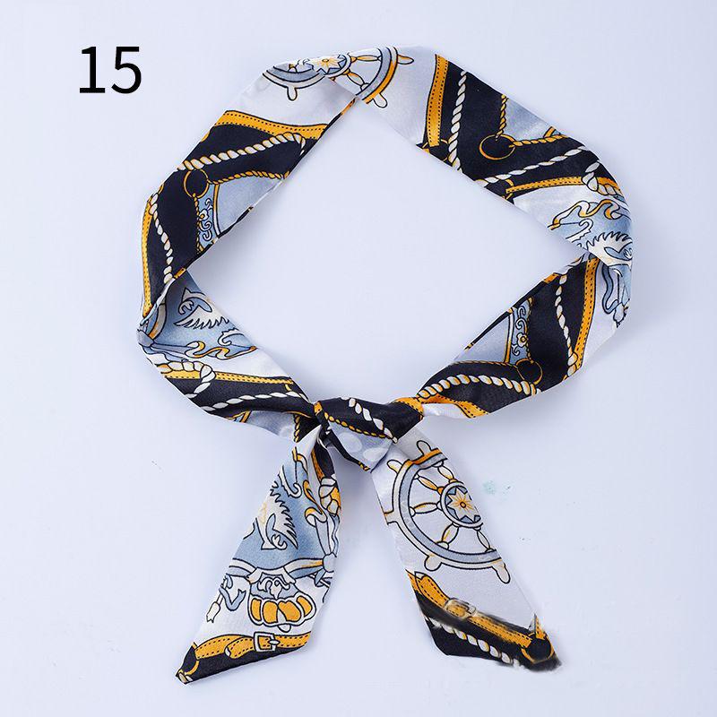 リボンスカーフ バッグスカーフ 90cm スカーフ 細スカーフ レディース シルク調 細め ロング 細長 長方形 柄物 首飾り 髪飾り ヘアアレンジ | plusnao | 32