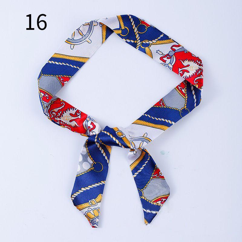 リボンスカーフ バッグスカーフ 90cm スカーフ 細スカーフ レディース シルク調 細め ロング 細長 長方形 柄物 首飾り 髪飾り ヘアアレンジ | plusnao | 33