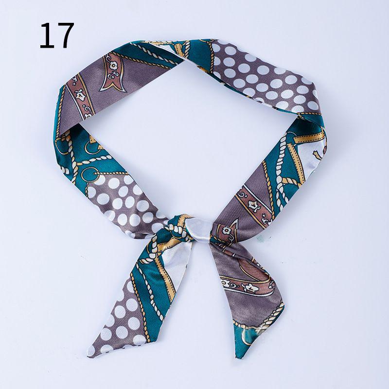 リボンスカーフ バッグスカーフ 90cm スカーフ 細スカーフ レディース シルク調 細め ロング 細長 長方形 柄物 首飾り 髪飾り ヘアアレンジ | plusnao | 34