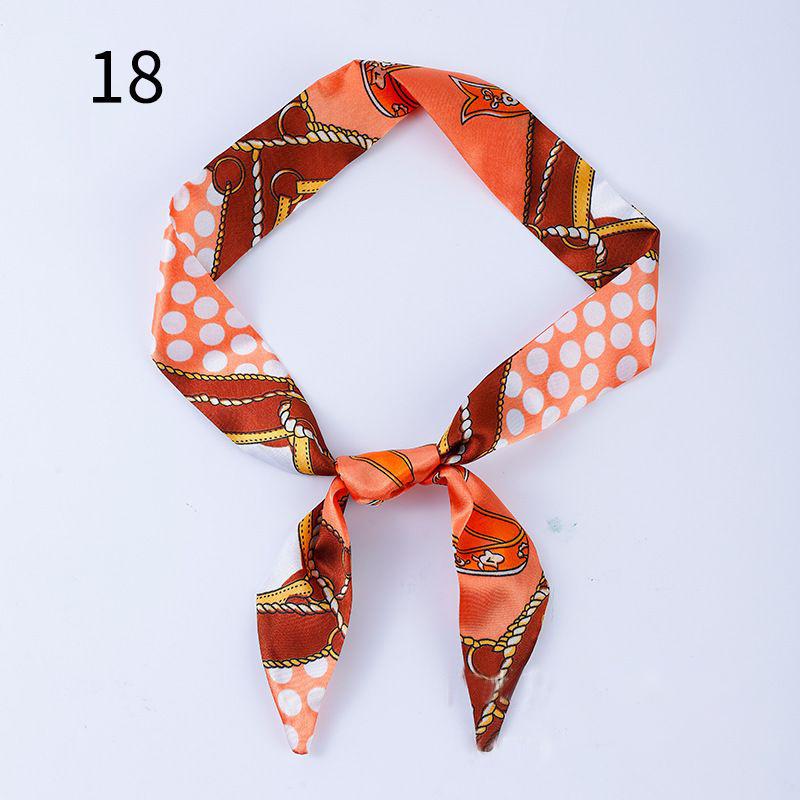 リボンスカーフ バッグスカーフ 90cm スカーフ 細スカーフ レディース シルク調 細め ロング 細長 長方形 柄物 首飾り 髪飾り ヘアアレンジ | plusnao | 35