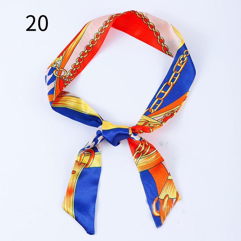 リボンスカーフ バッグスカーフ 90cm スカーフ 細スカーフ レディース シルク調 細め ロング 細長 長方形 柄物 首飾り 髪飾り ヘアアレンジ | plusnao | 37