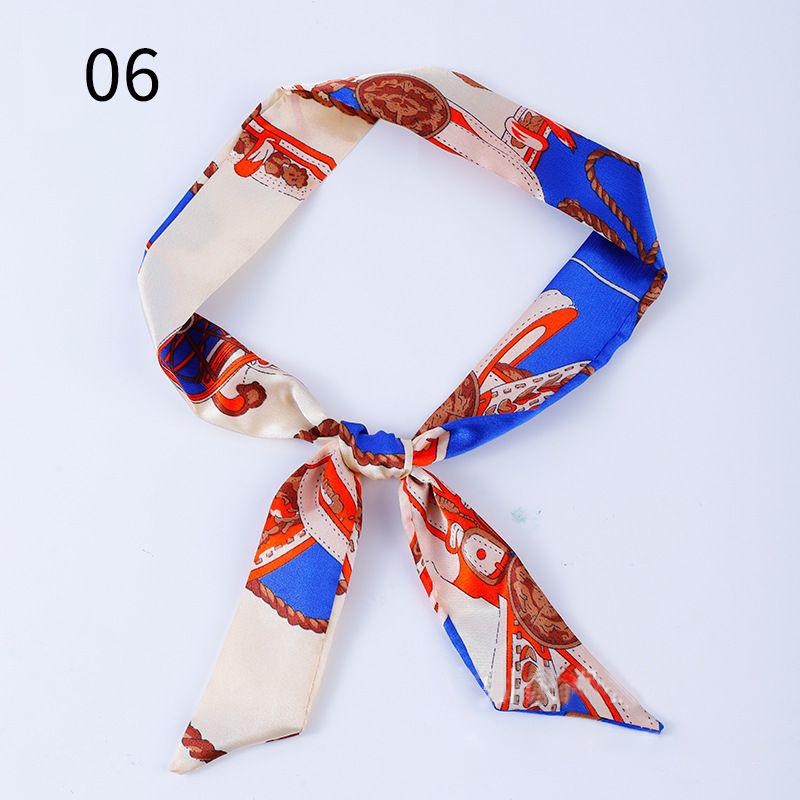 リボンスカーフ バッグスカーフ 90cm スカーフ 細スカーフ レディース シルク調 細め ロング 細長 長方形 柄物 首飾り 髪飾り ヘアアレンジ | plusnao | 23