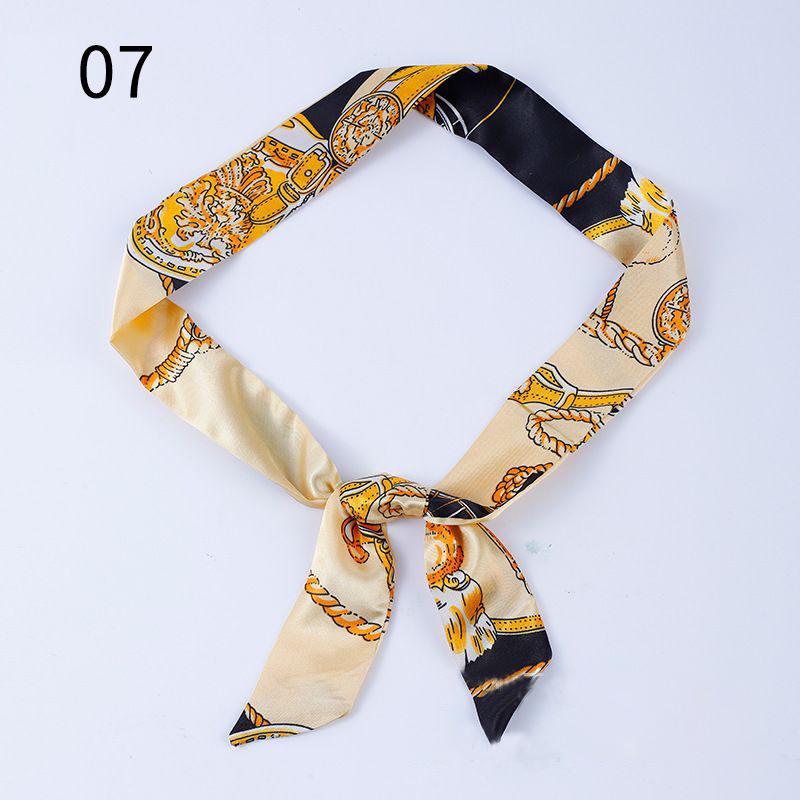 リボンスカーフ バッグスカーフ 90cm スカーフ 細スカーフ レディース シルク調 細め ロング 細長 長方形 柄物 首飾り 髪飾り ヘアアレンジ | plusnao | 24