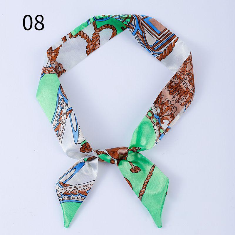 リボンスカーフ バッグスカーフ 90cm スカーフ 細スカーフ レディース シルク調 細め ロング 細長 長方形 柄物 首飾り 髪飾り ヘアアレンジ | plusnao | 25