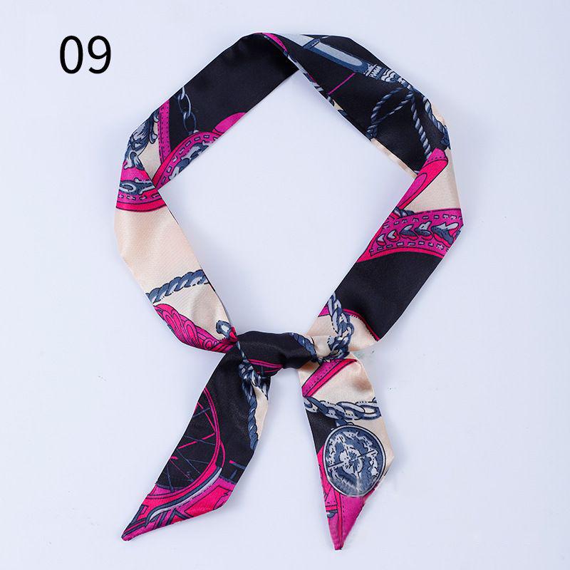 リボンスカーフ バッグスカーフ 90cm スカーフ 細スカーフ レディース シルク調 細め ロング 細長 長方形 柄物 首飾り 髪飾り ヘアアレンジ | plusnao | 26
