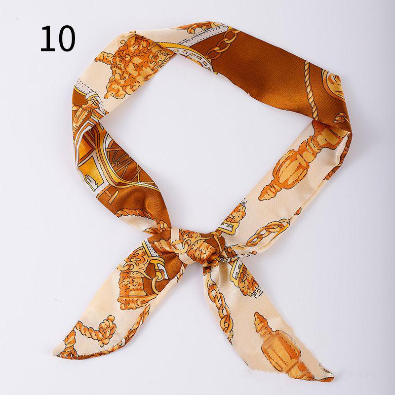 リボンスカーフ バッグスカーフ 90cm スカーフ 細スカーフ レディース シルク調 細め ロング 細長 長方形 柄物 首飾り 髪飾り ヘアアレンジ | plusnao | 27
