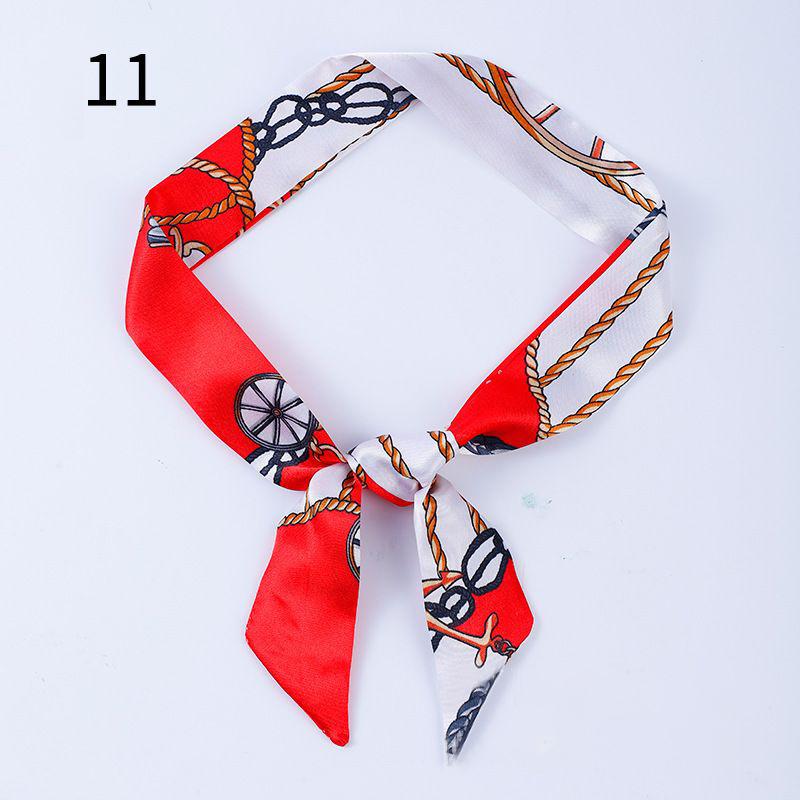 リボンスカーフ バッグスカーフ 90cm スカーフ 細スカーフ レディース シルク調 細め ロング 細長 長方形 柄物 首飾り 髪飾り ヘアアレンジ | plusnao | 28