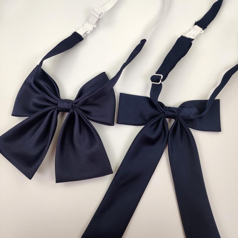 ネクタイ 蝶ネクタイ リボンタイ レディース 女性 ジュニア 女の子 ファッション雑貨 制服風 学生風 28cm 33cm 38cm 無地 ネイビー | plusnao | 05