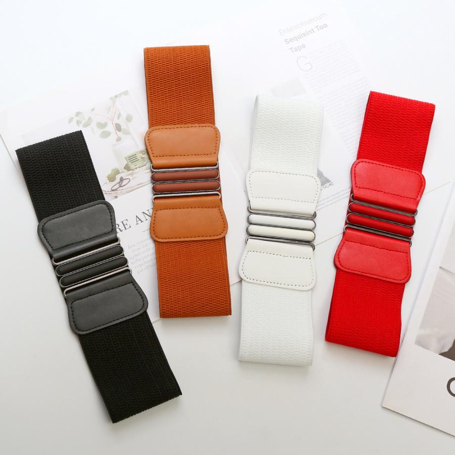 ベルト サッシュベルト コルセットベルト ワイドベルト レディース 女性用 幅広 ゴム ハイウエスト ウエストマーク 着やせ 伸縮 上品 エレガント | plusnao | 01