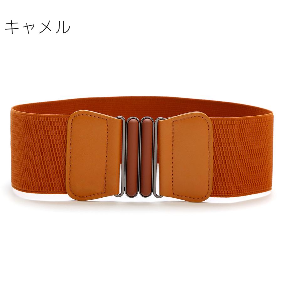 ベルト サッシュベルト コルセットベルト ワイドベルト レディース 女性用 幅広 ゴム ハイウエスト ウエストマーク 着やせ 伸縮 上品 エレガント | plusnao | 06