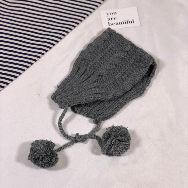 ヘアバンド風耳あて 耳当て ケーブル編みニット イヤーマフラー 子供用