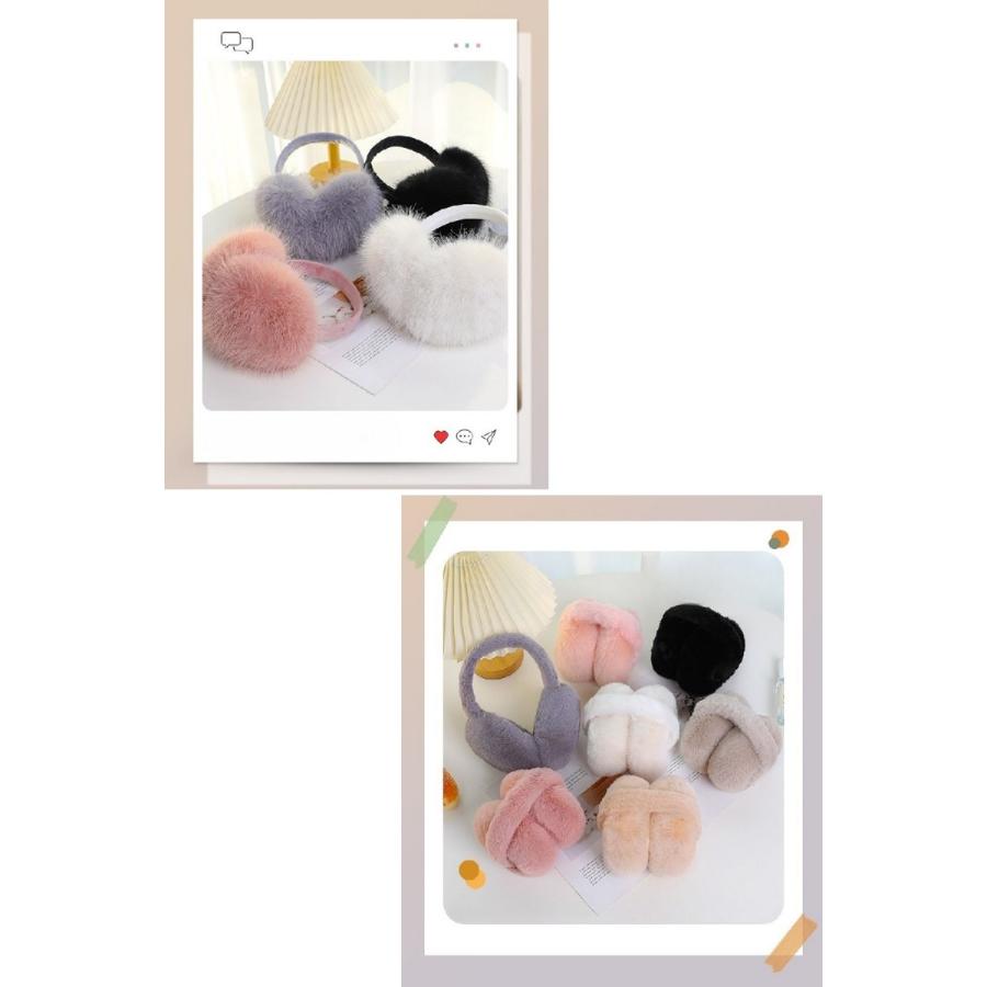 イヤーマフ 耳当て フェイクファー 折りたたみ 折り畳み式 レディース メンズ 女性 男性 学生 秋冬 防寒 防風 かわいい お洒落 ふわふわ コンパ | plusnao | 08