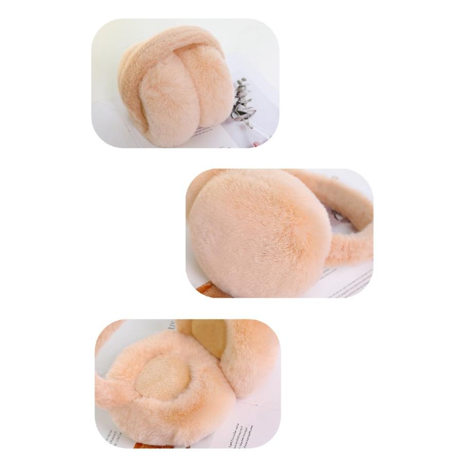 イヤーマフ 耳当て フェイクファー 折りたたみ 折り畳み式 レディース メンズ 女性 男性 学生 秋冬 防寒 防風 かわいい お洒落 ふわふわ コンパ | plusnao | 09