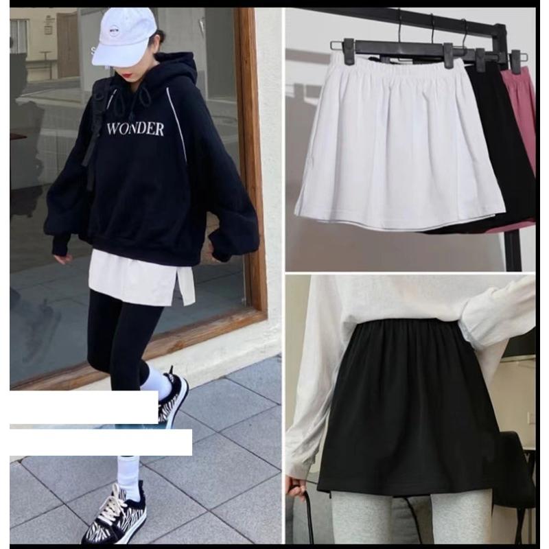 付け裾 レディース フェイクレイヤード レイヤード風 カットソー トップス 裾 スリット Tシャツ 白 黒 シンプル 無地 かわいい おしゃれ 女性 | plusnao | 02