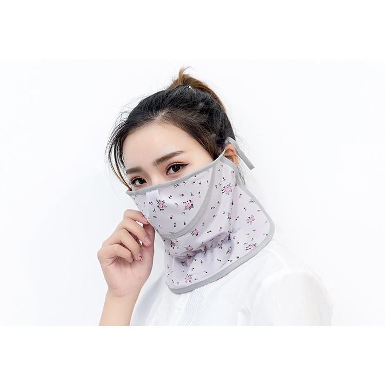 フェイスカバー フェイスマスク フェイスガード ネックガード 口開きマスク レディース 花柄 フラワー おしゃれ 可愛い 紫外線対策 日焼け対策 日よ | plusnao | 10