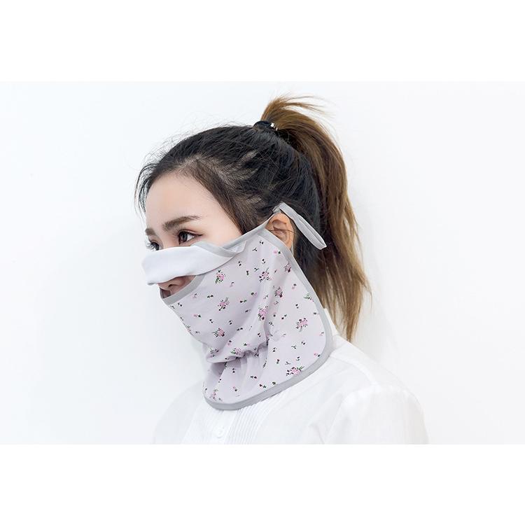 フェイスカバー フェイスマスク フェイスガード ネックガード 口開きマスク レディース 花柄 フラワー おしゃれ 可愛い 紫外線対策 日焼け対策 日よ | plusnao | 11