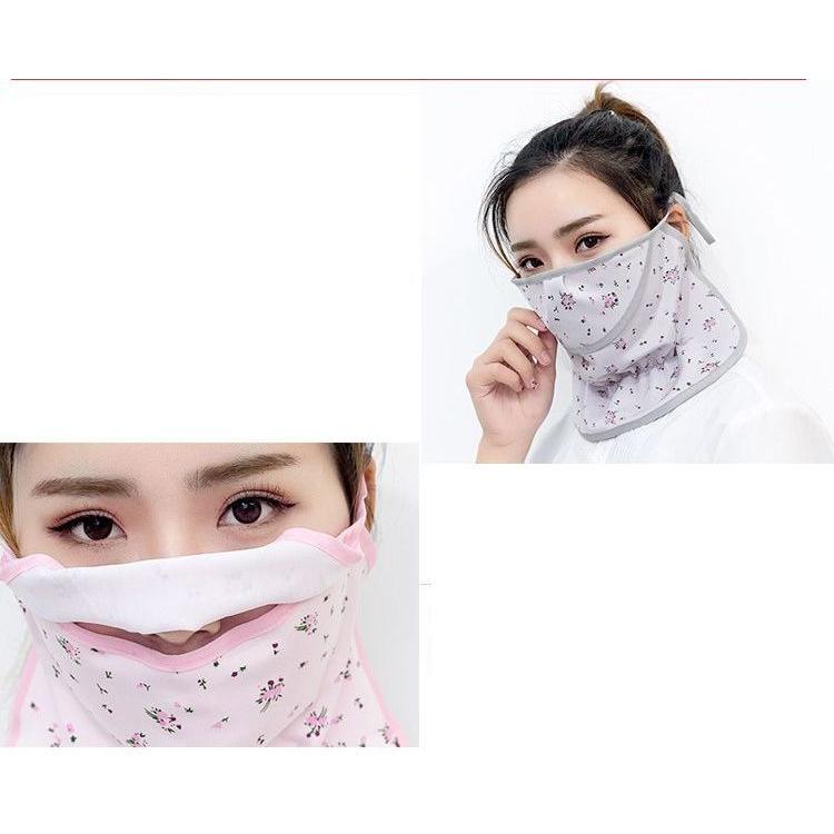 フェイスカバー フェイスマスク フェイスガード ネックガード 口開きマスク レディース 花柄 フラワー おしゃれ 可愛い 紫外線対策 日焼け対策 日よ | plusnao | 12